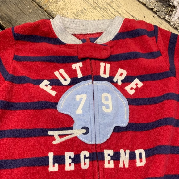 Carter’s | “Future Legend” Fleece Striped Onsie - Picture 2 of 3